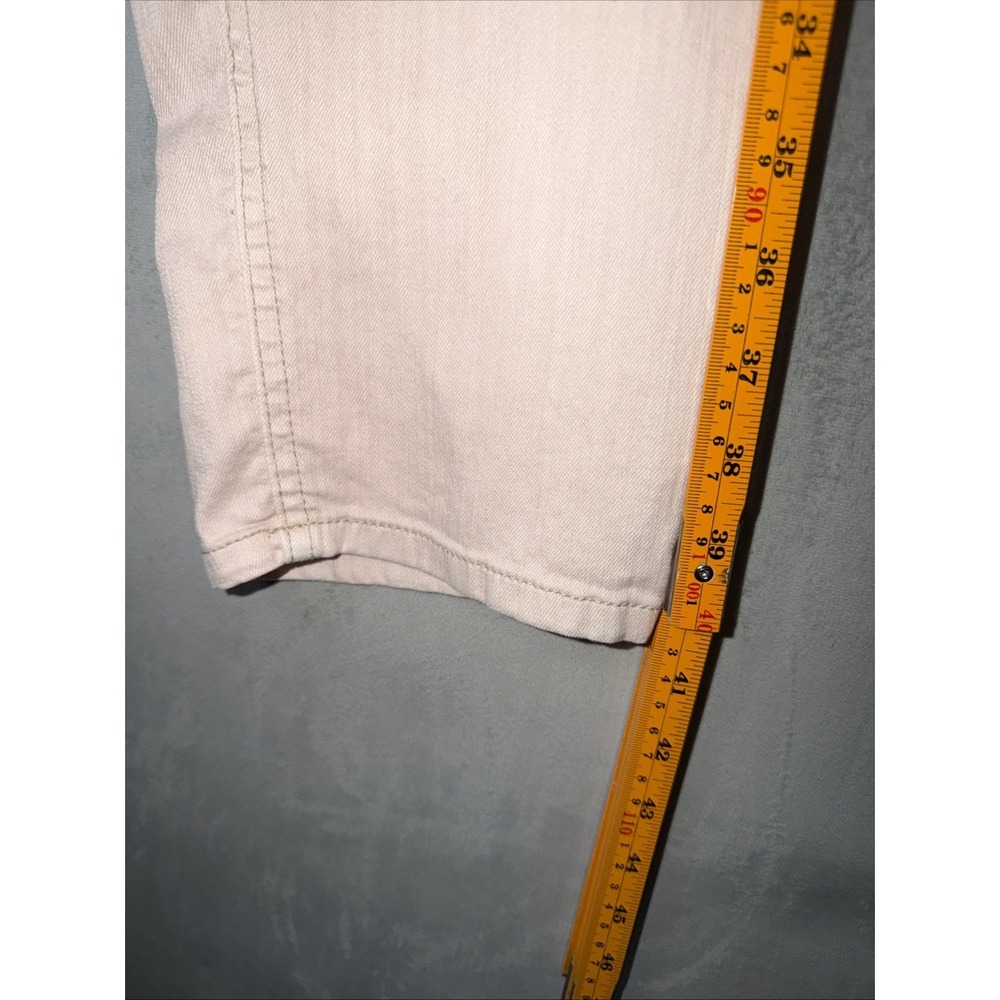 Chico's Platinum Denim Pull On Jeans Women's Size 2.5 Beige Slim Straight Pants - Picture 8 of 8